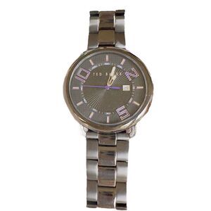Ted Baker Men's Wristwatch Round Manual Wind Analog Stainless Steel Silver